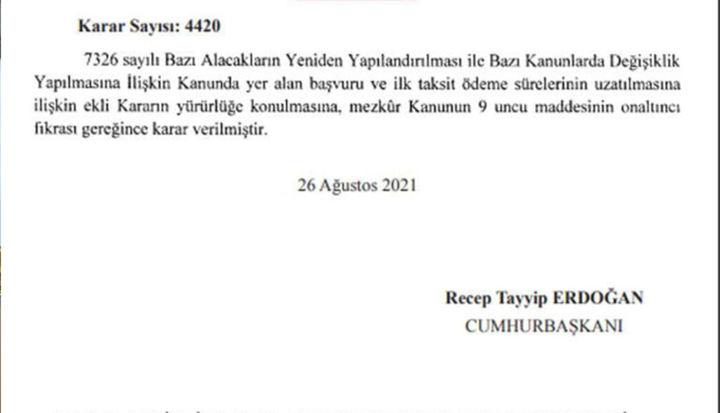 Kamu alacaklarının yapılandırma süresi 1 ay uzatıldı
