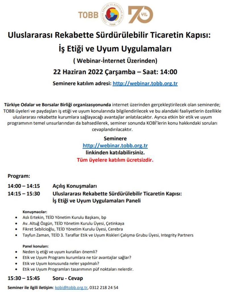 İş Etiği ve Uyum Uygulamaları