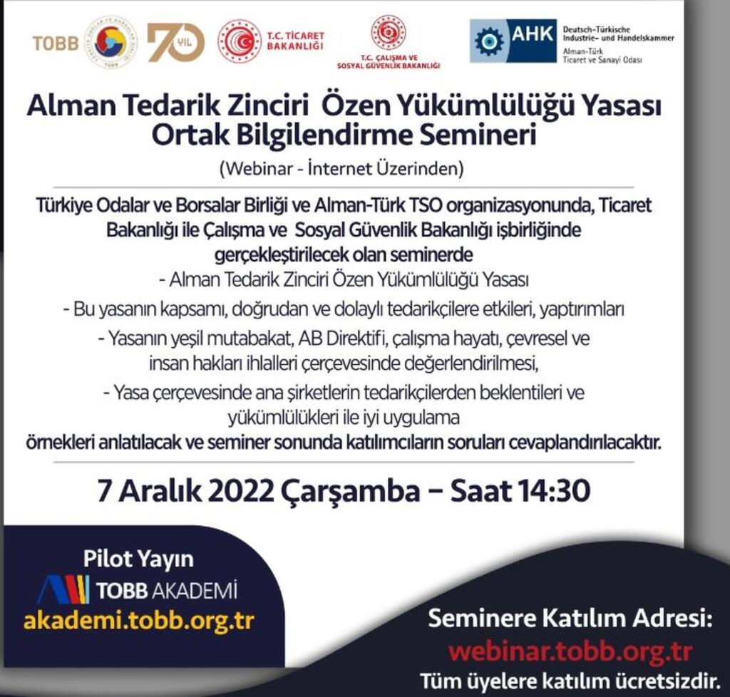 Alman Tedarik Zinciri Özen Yükümlülüğü Yasas