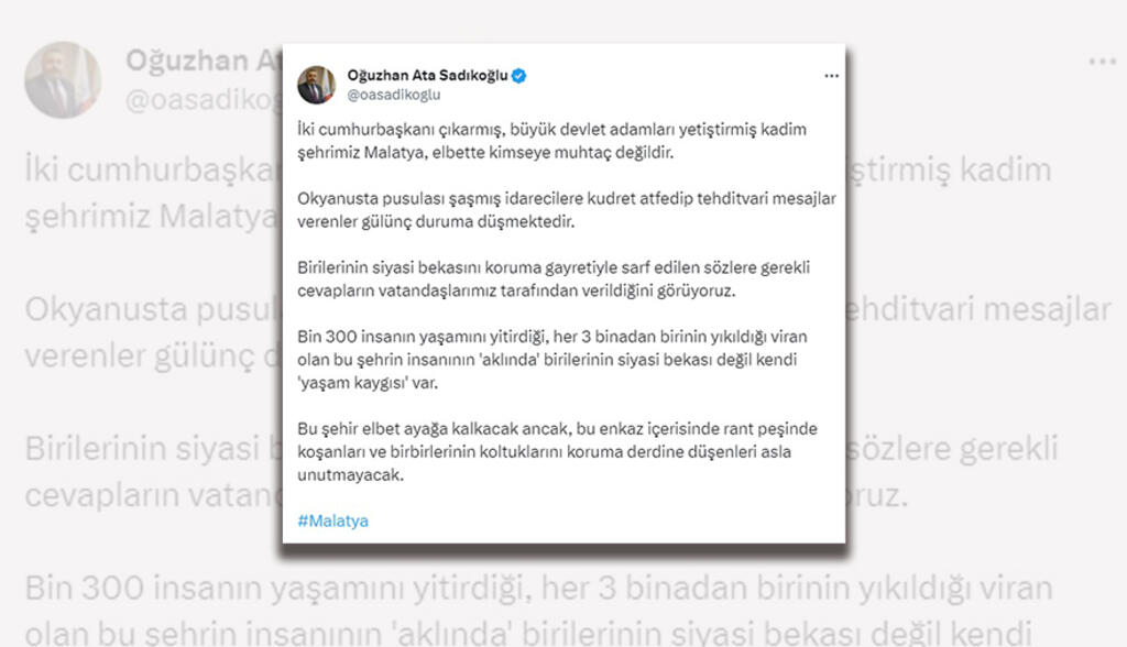 Sadıkoğlu’ndan mesaj yüklü paylaşım!