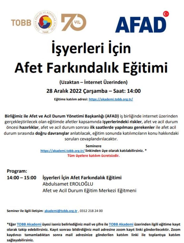 İşyerleri İçin Afet Farkındalık Eğitimi