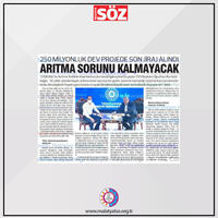 Başkan Sadıkoğlu; "Sanayimizin 30 yıllık arıtma sorunu son buluyor"