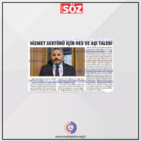 Başkan Sadıkoğlu: “Hizmet sektörü HES kodu ve aşı ile açılmalı”